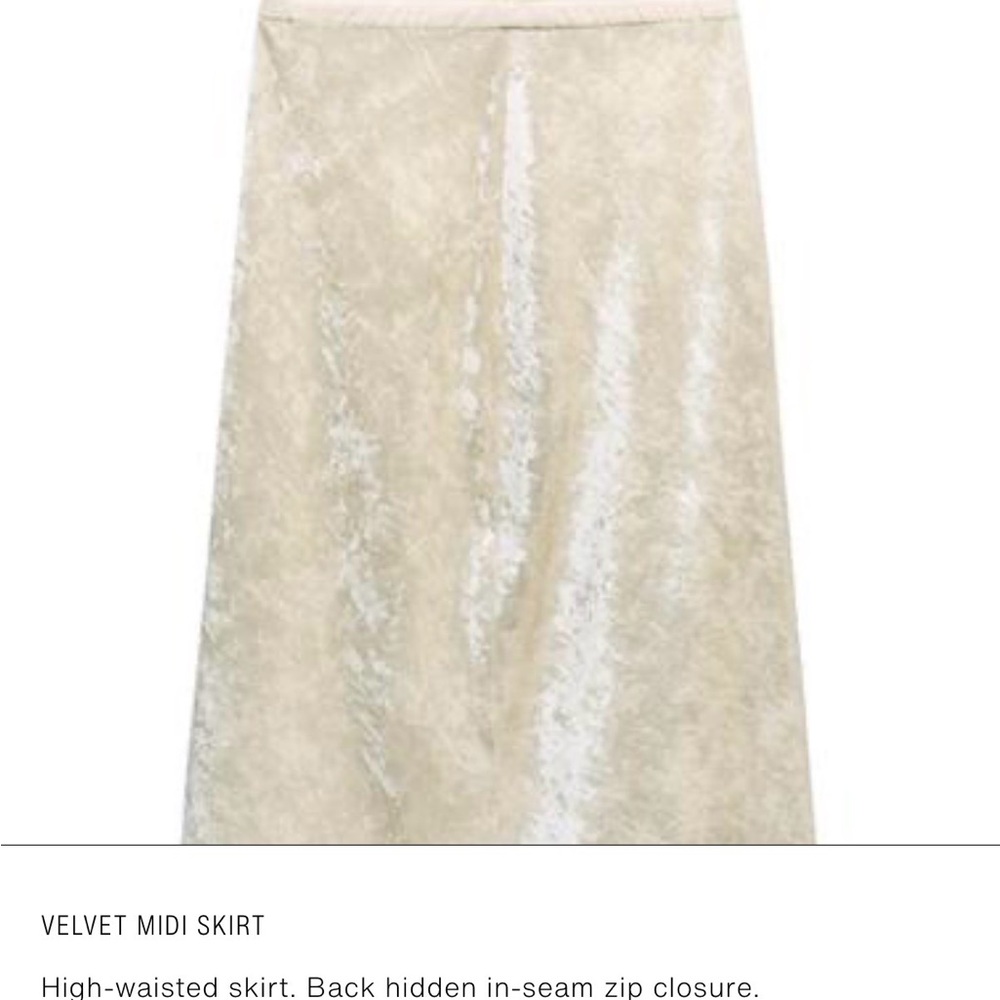 Zara Cream Velvet Midi Skirt XS/26